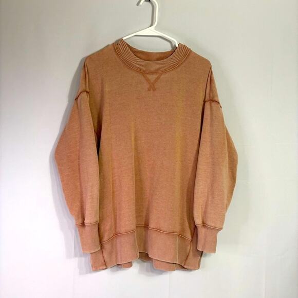 Aerie Blush Pink Oversized Sweatshirt with High Side Slits Size XS HH0660 - Picture 1 of 8